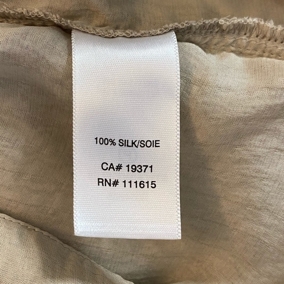 Robert Rodriguez Taupe Silk Ruffle Short Sleeve Top Size 6 - Picture 7 of 7